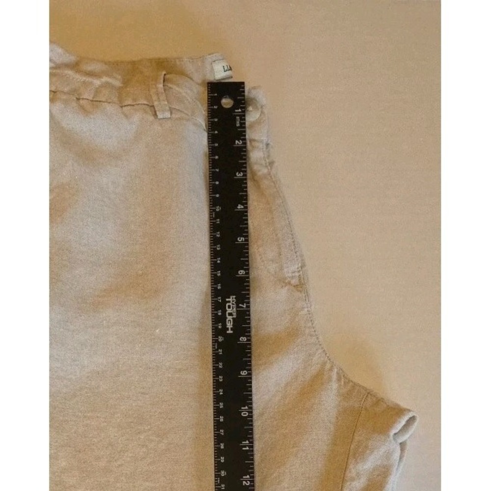 LL Bean Womens Khaki Linen Cropped Pants Size 10P Coastal Scandi Minimal Neutral - Picture 7 of 11